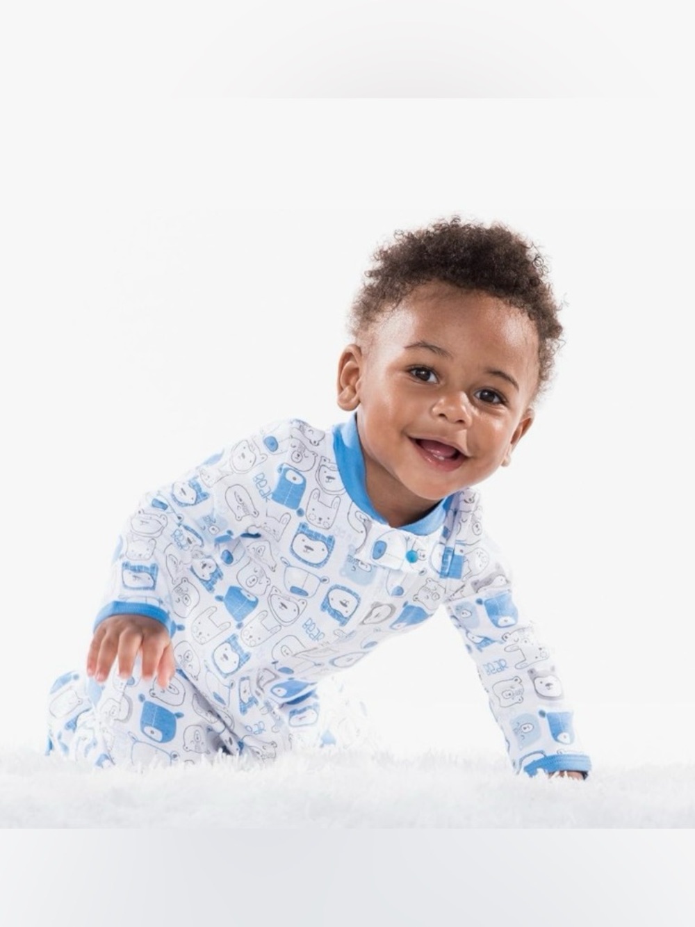 Lamaze Blue and White Baby One-Piece Pajamas
